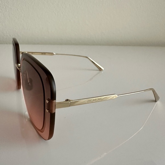 Dior Pink Geometric Sunglasses with Gradient Lenses - Picture 3 of 7